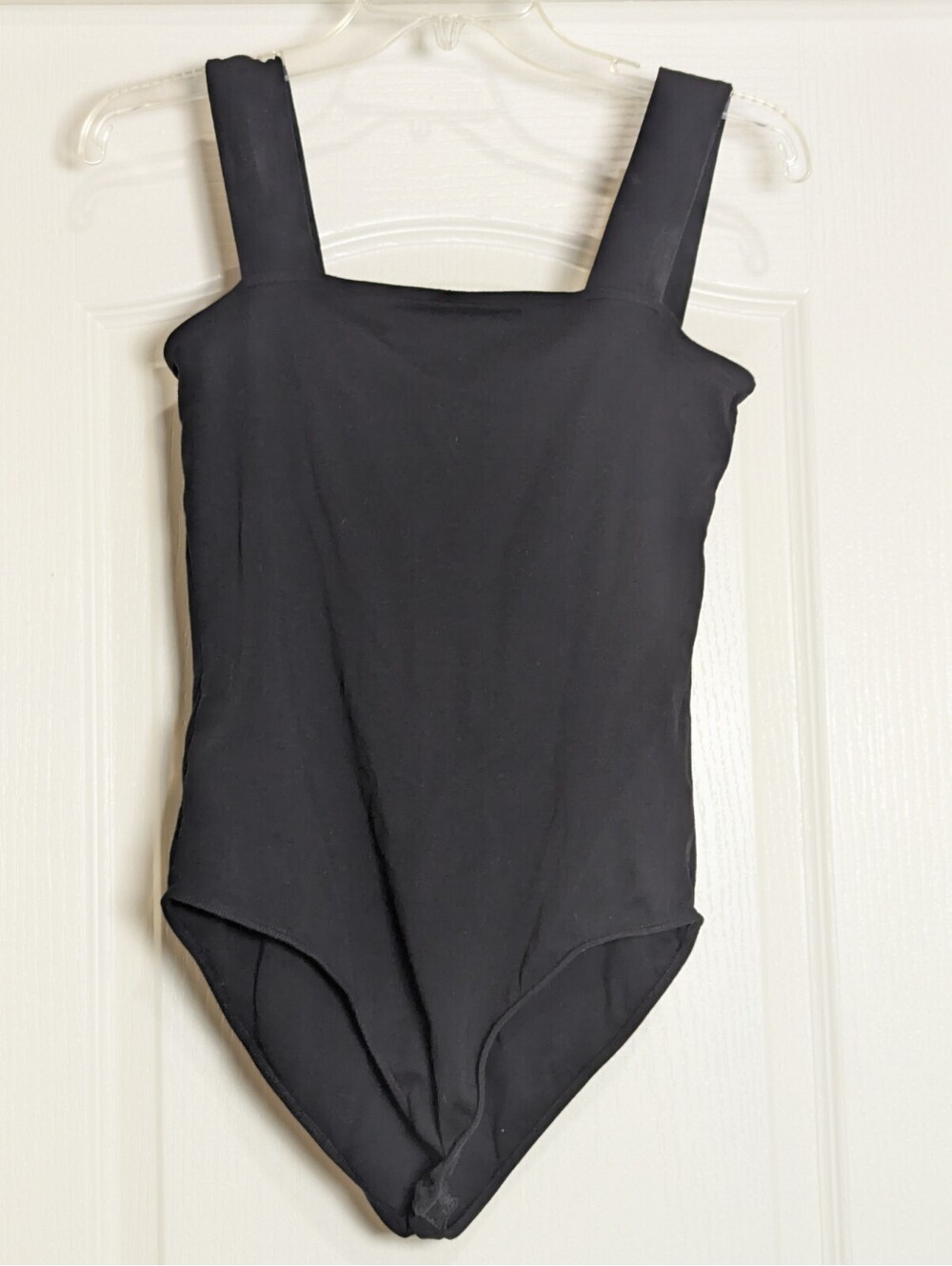 Mangopop Black Bodysuit Tank Top Women's Size Large Cotton Elastane